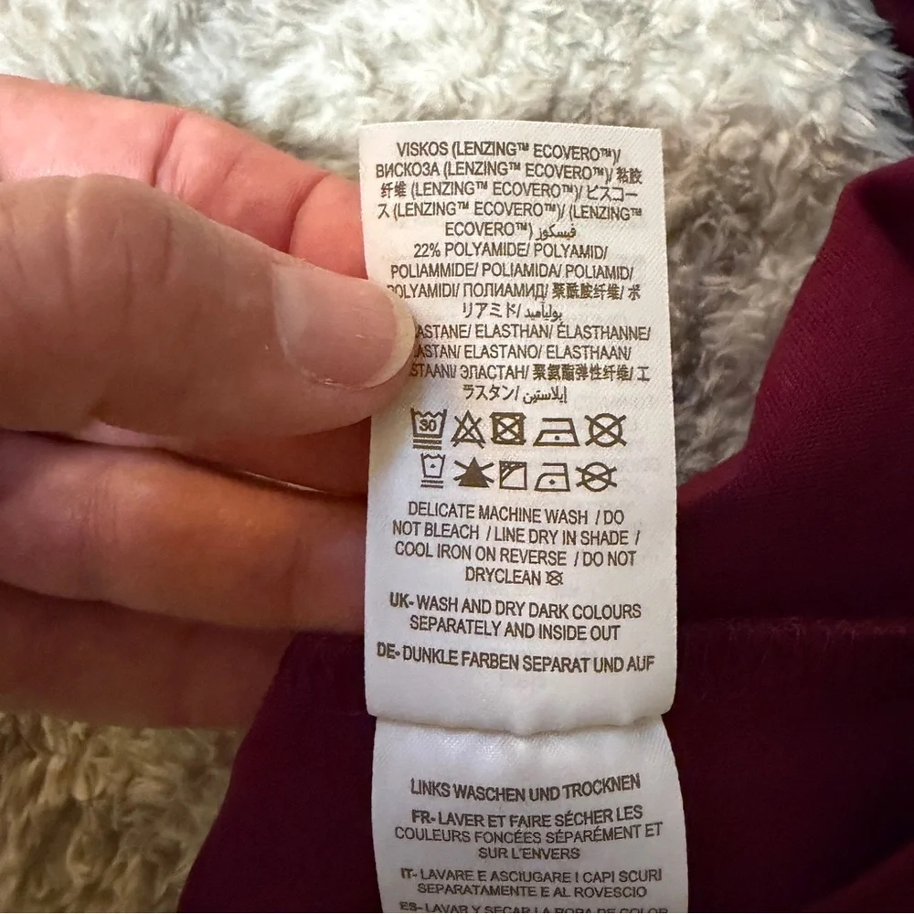 Boden Burgundy Dress with Belt - Picture 12 of 12